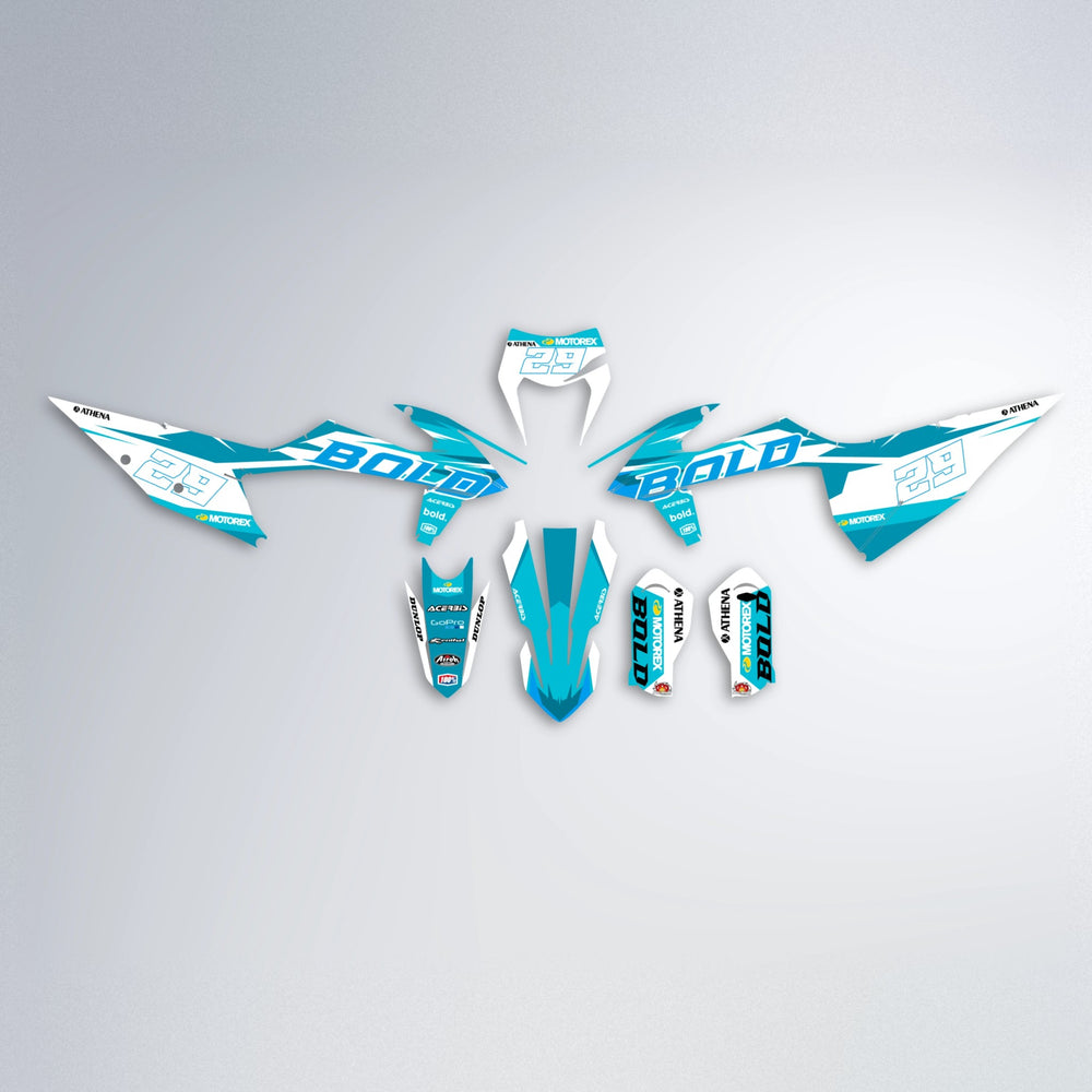OCEAN graphics kit parts layout in Teal