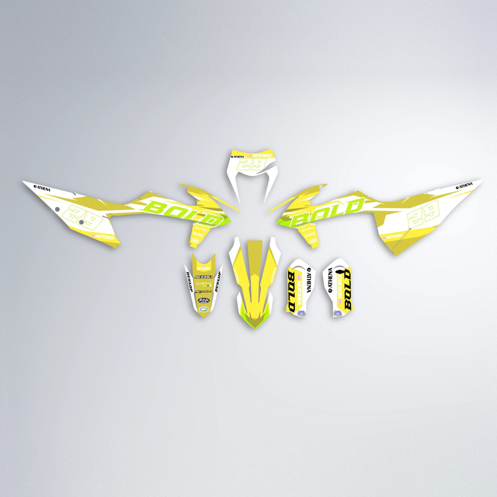 OCEAN graphics kit parts layout in Yellow