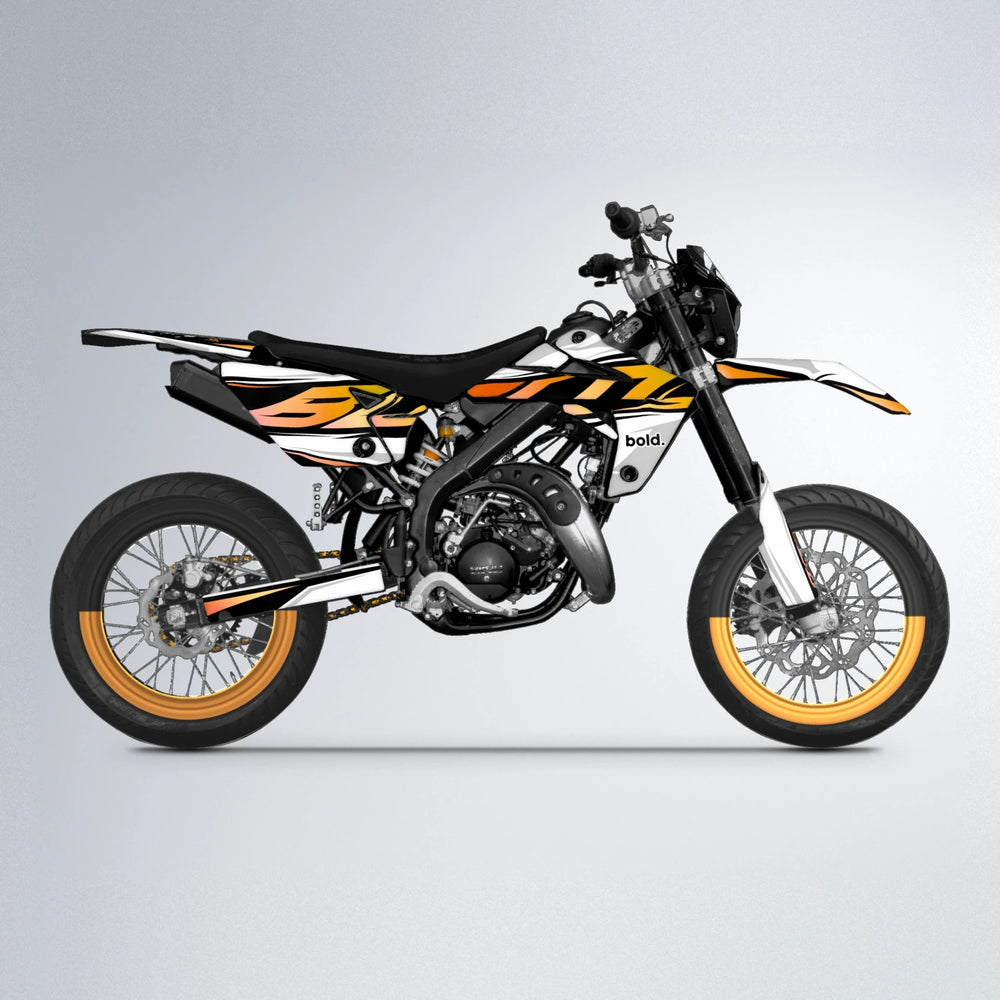 OPTIC Rieju MRT supermoto graphics kit in Orange & Yellow