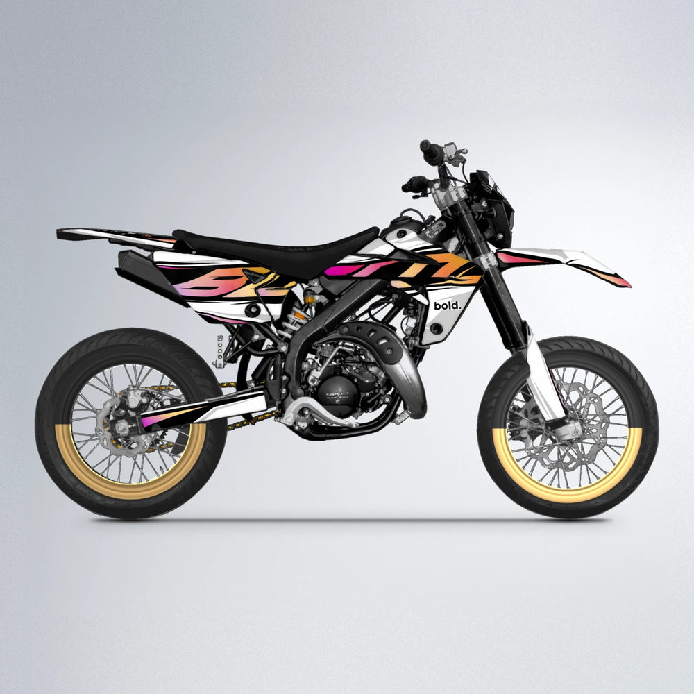OPTIC Rieju MRT supermoto graphics kit in Pink & Yellow
