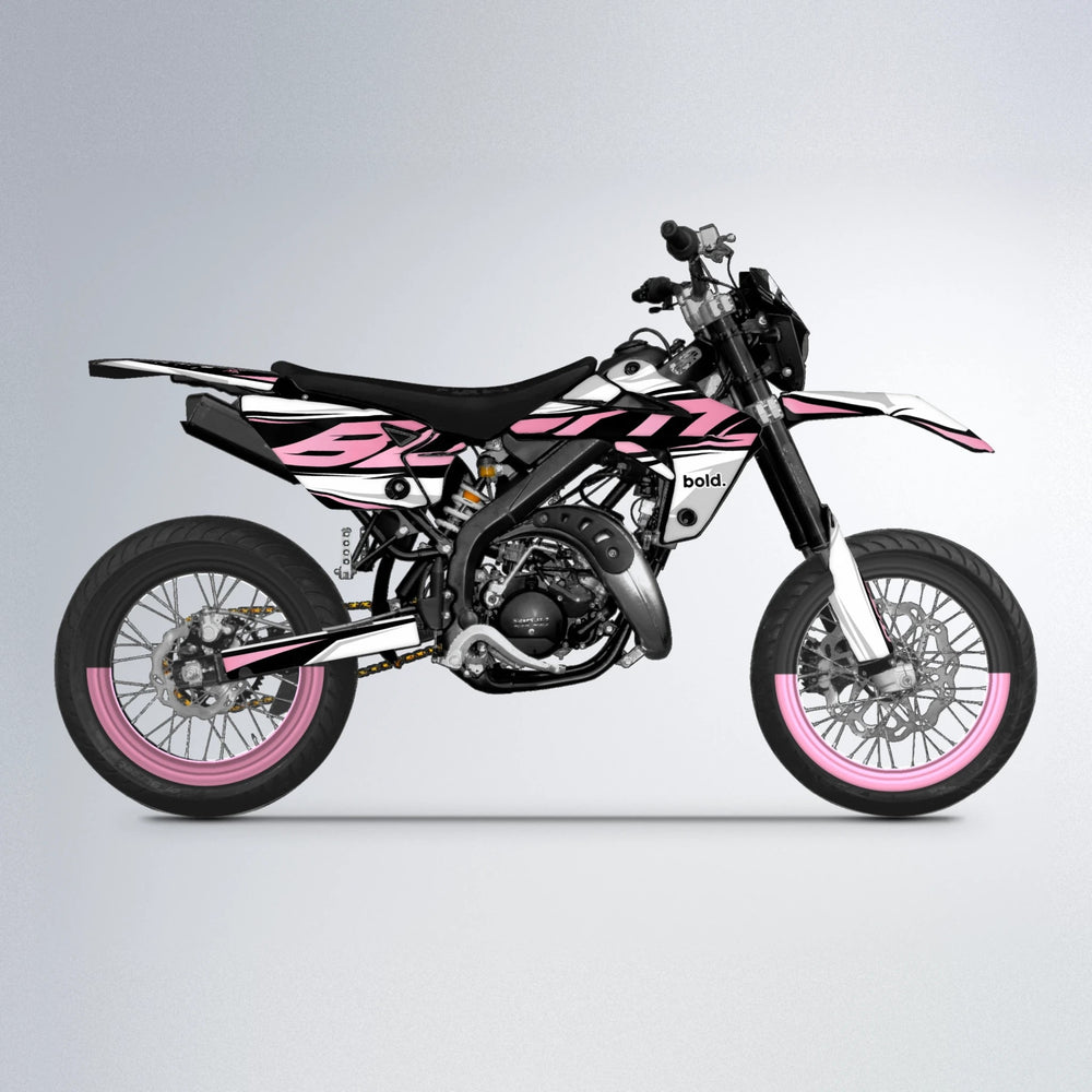 OPTIC Rieju MRT supermoto graphics kit in Sakura Pink