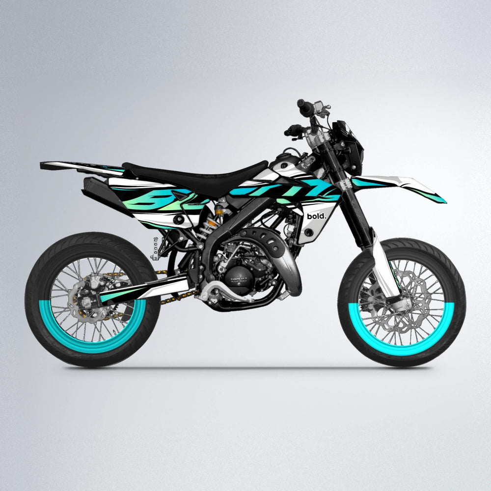 OPTIC Rieju MRT supermoto graphics kit in Teal