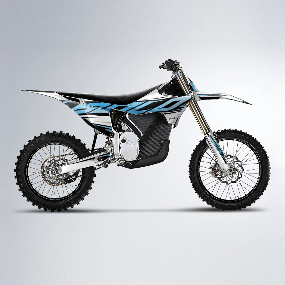 OPTIC Stark Varg MX motocross graphics kit in Light Blue & White