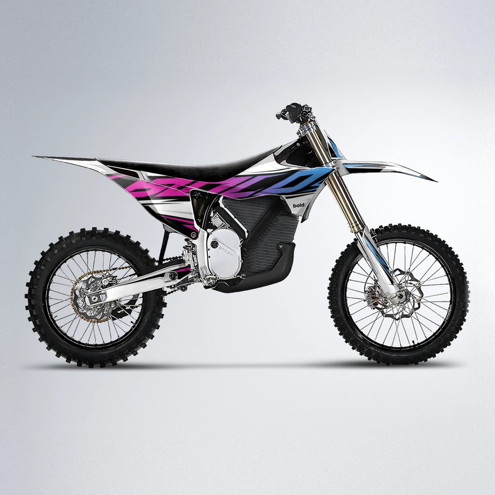 OPTIC Stark Varg MX motocross graphics kit in Pink & Light Blue