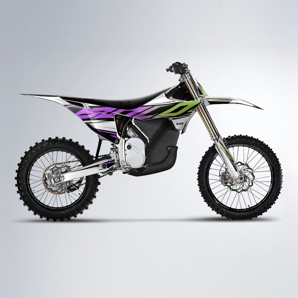 OPTIC Stark Varg MX motocross graphics kit in Purple & Yellow