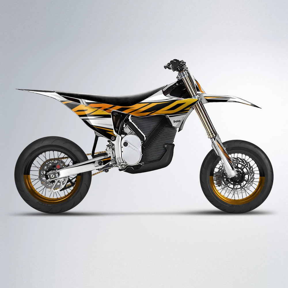 OPTIC Stark Varg SM supermoto graphics kit in Orange & Yellow