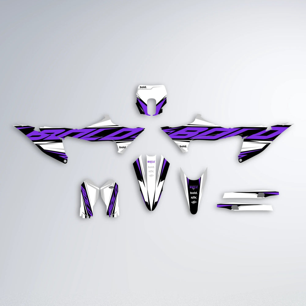 OPTIC Stark Varg SM graphics kit parts layout in Purple