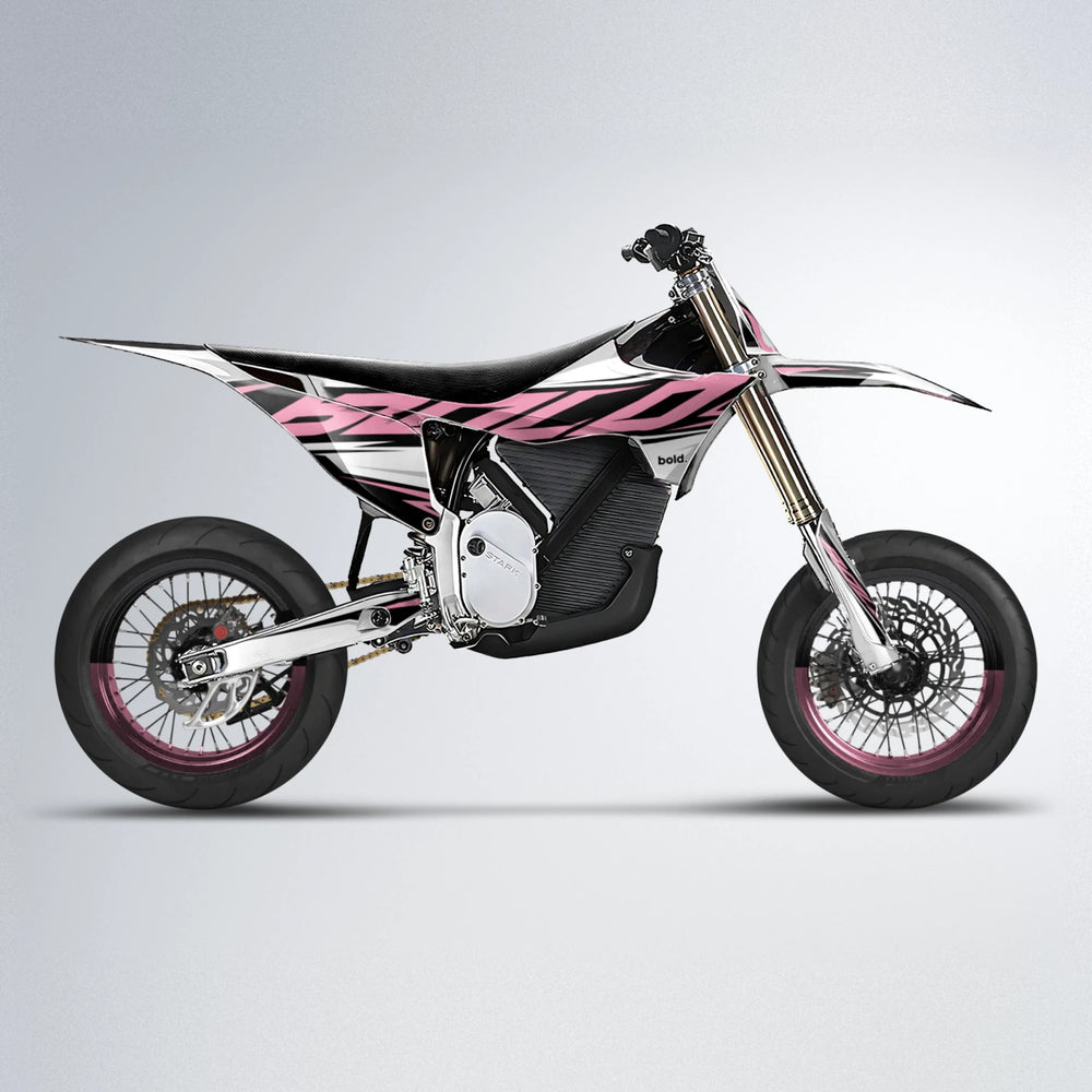 OPTIC Stark Varg SM supermoto graphics kit in Sakura Pink