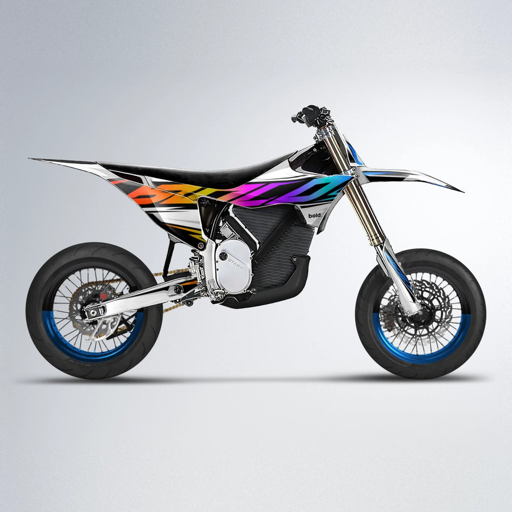 OPTIC Stark Varg SM supermoto graphics kit in Sunset Fade