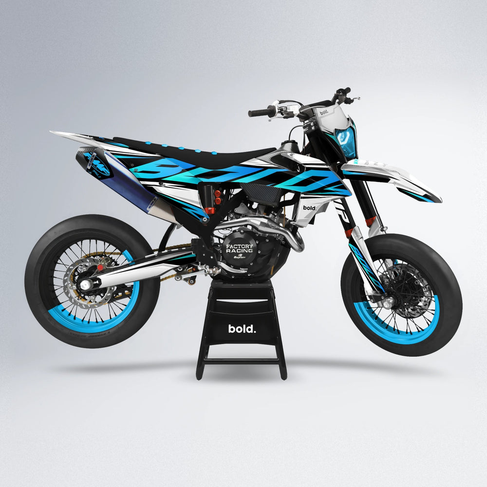 OPTIC supermoto graphics kit in Blue