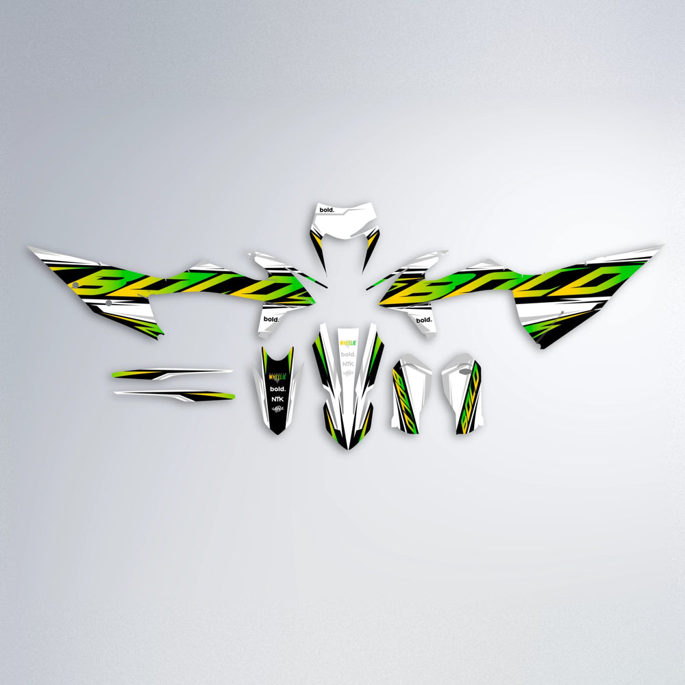 OPTIC graphics kit parts layout in Green