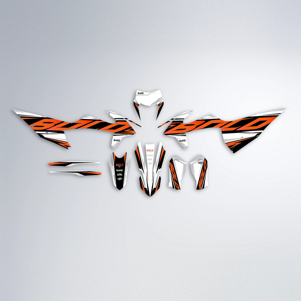 OPTIC graphics kit parts layout in Orange