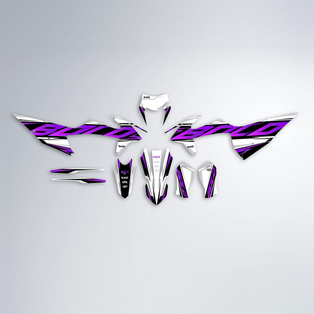 OPTIC graphics kit parts layout in Purple