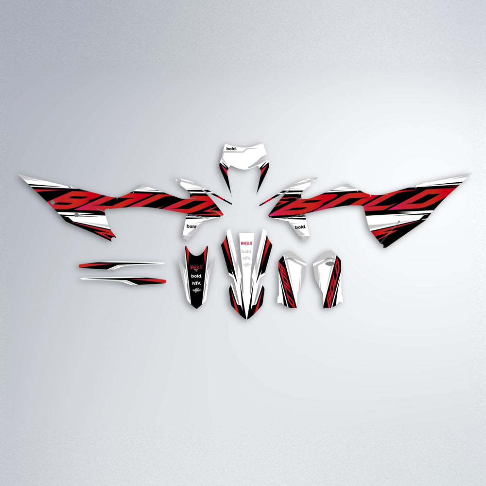 OPTIC graphics kit parts layout in Red