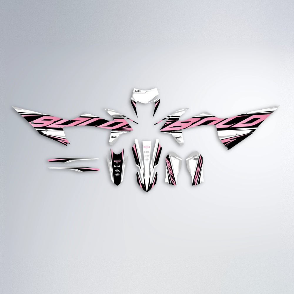 OPTIC graphics kit parts layout in Sakura Pink