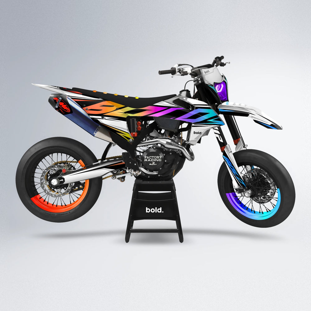 OPTIC supermoto graphics kit in Sunset Fade