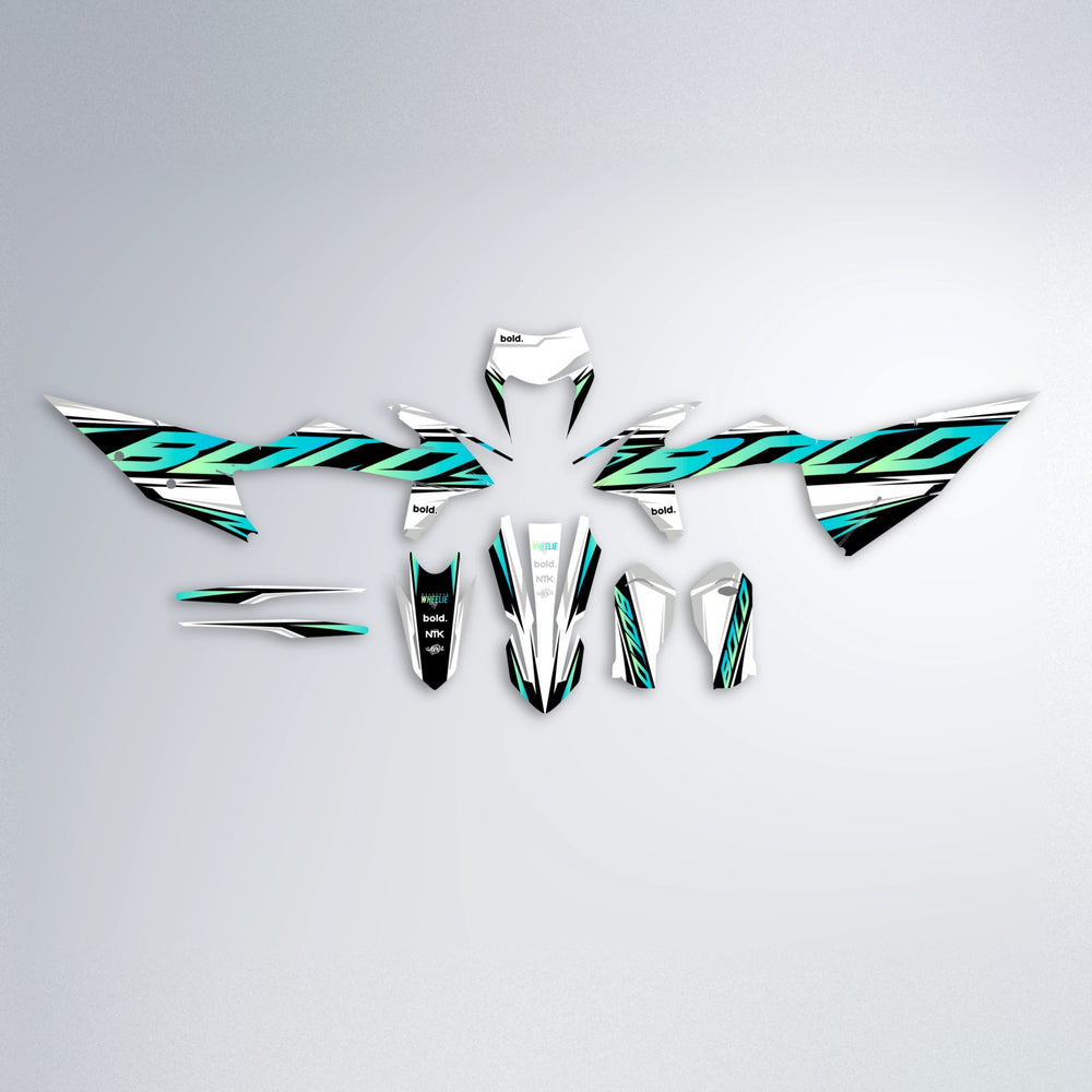 OPTIC graphics kit parts layout in Teal