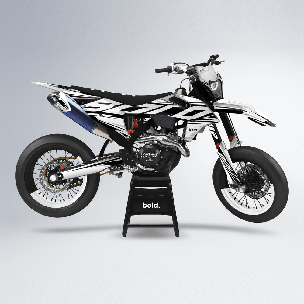OPTIC supermoto graphics kit in White