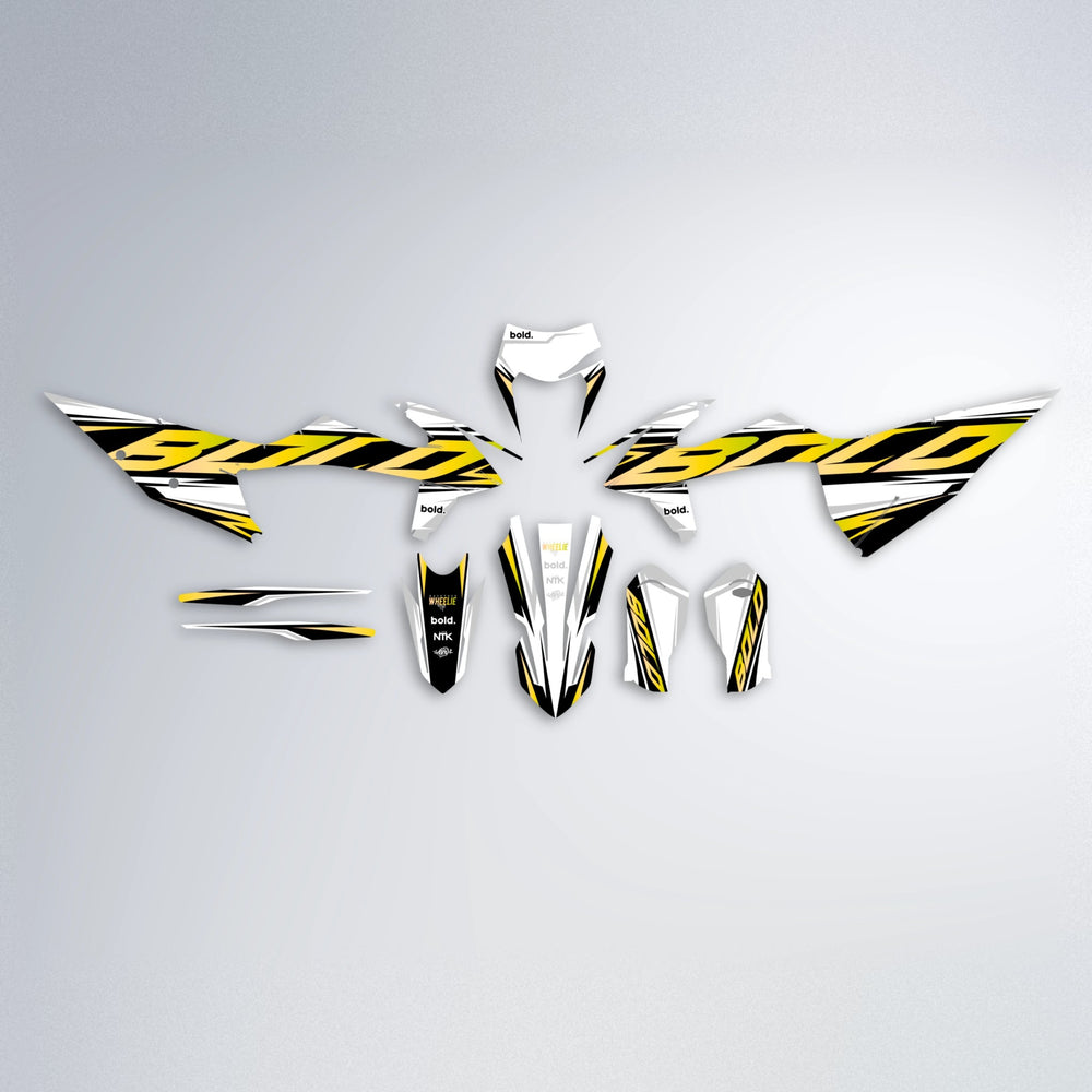 OPTIC graphics kit parts layout in Yellow