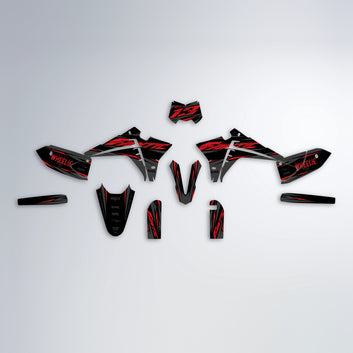 ORGANIC Fantic graphics kit parts layout in Red