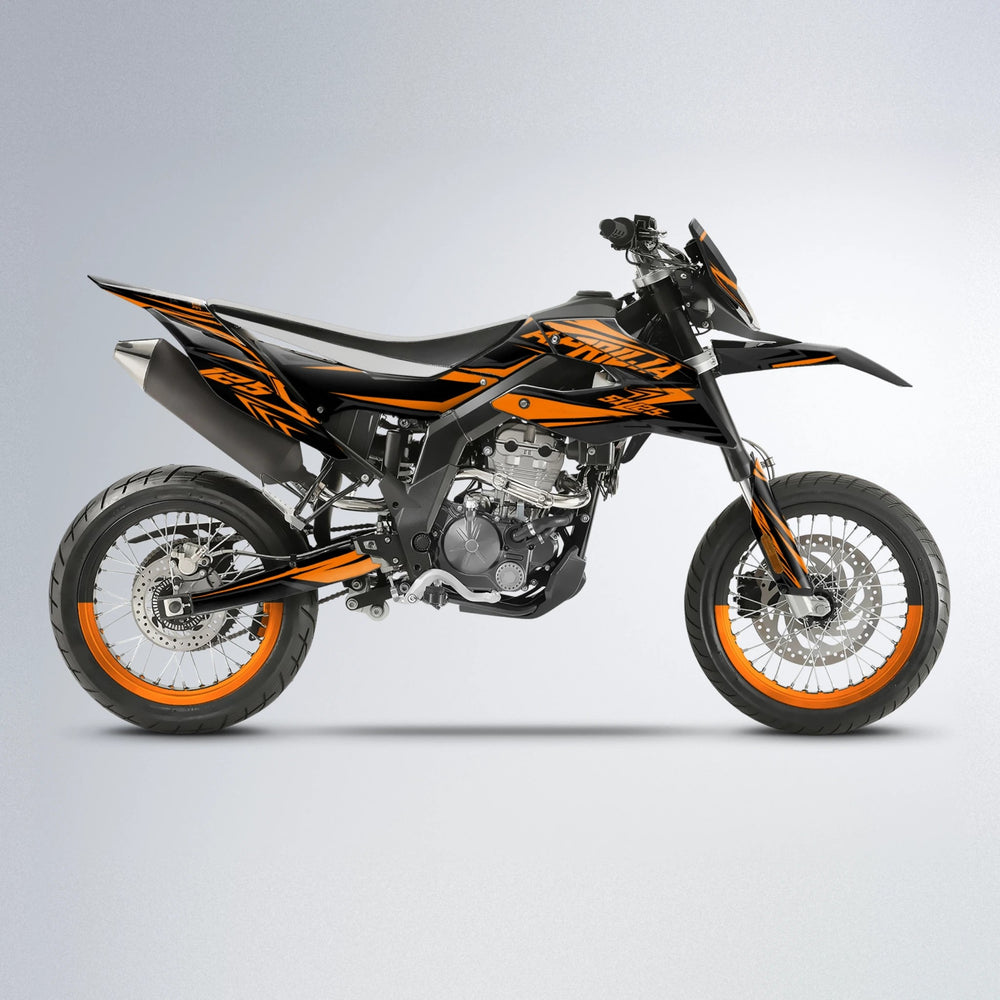 OVERDRIVE Aprilia SX 125 supermoto graphics kit in Orange