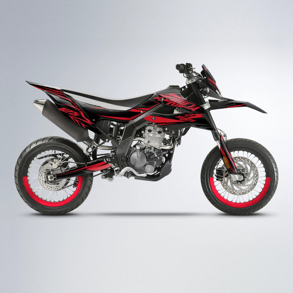 OVERDRIVE Aprilia SX 125 supermoto graphics kit in Red