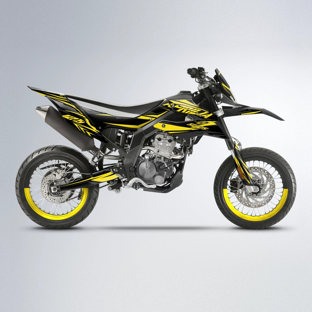 OVERDRIVE Aprilia SX 125 supermoto graphics kit in Yellow