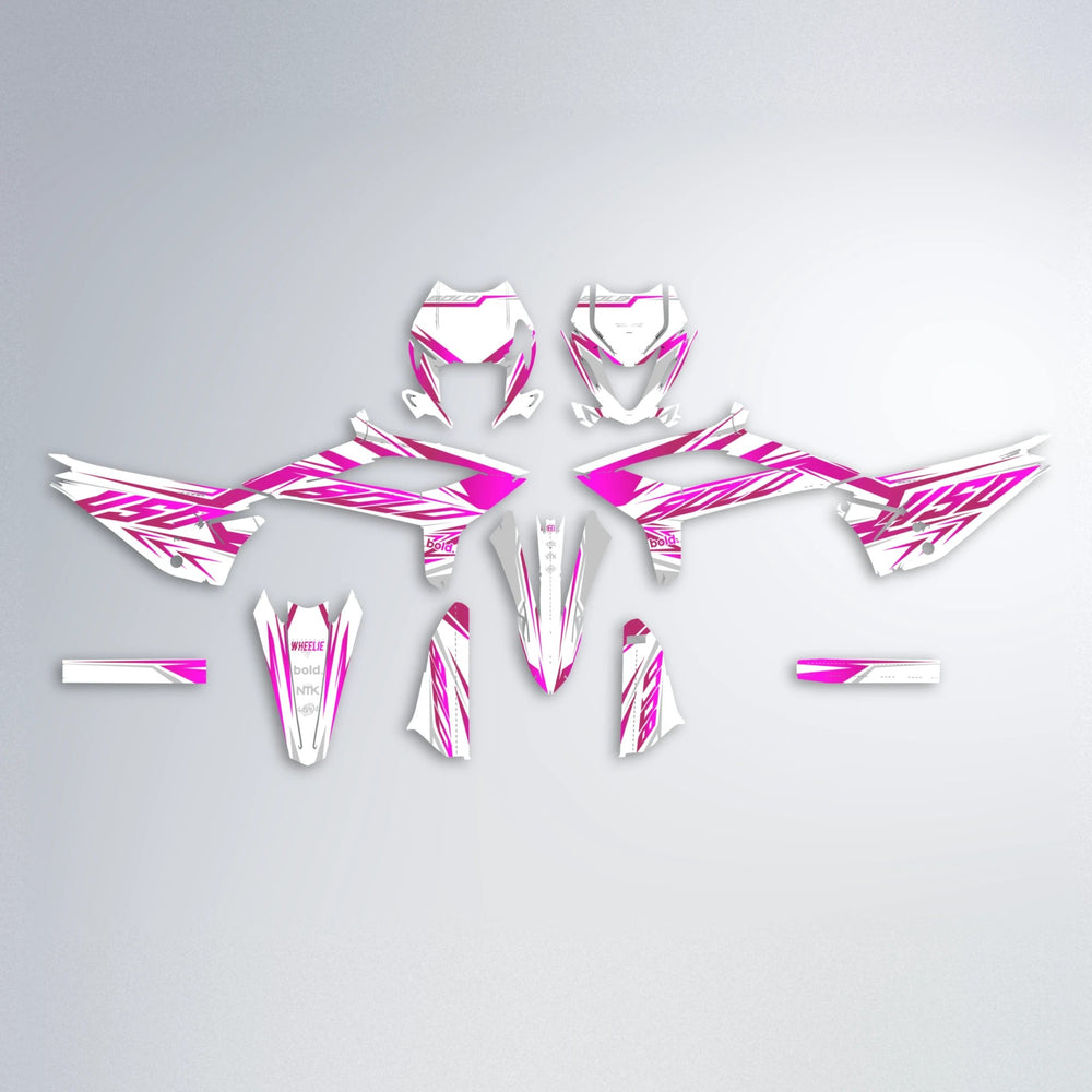 OVERDRIVE Beta graphics kit parts layout in Pink