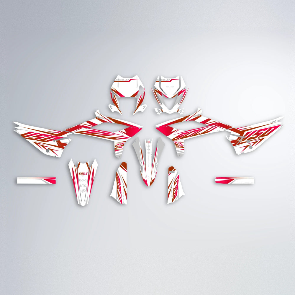 OVERDRIVE Beta graphics kit parts layout in Red