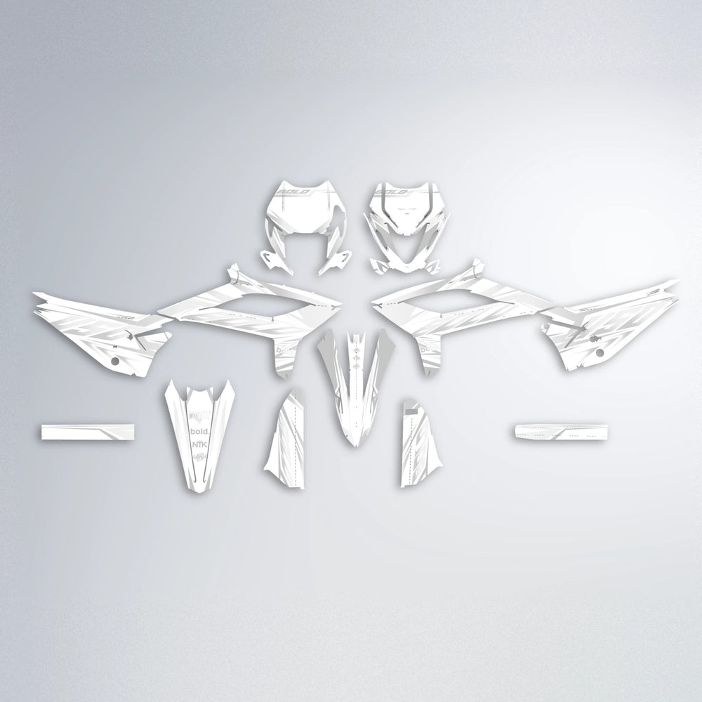 OVERDRIVE Beta graphics kit parts layout in White