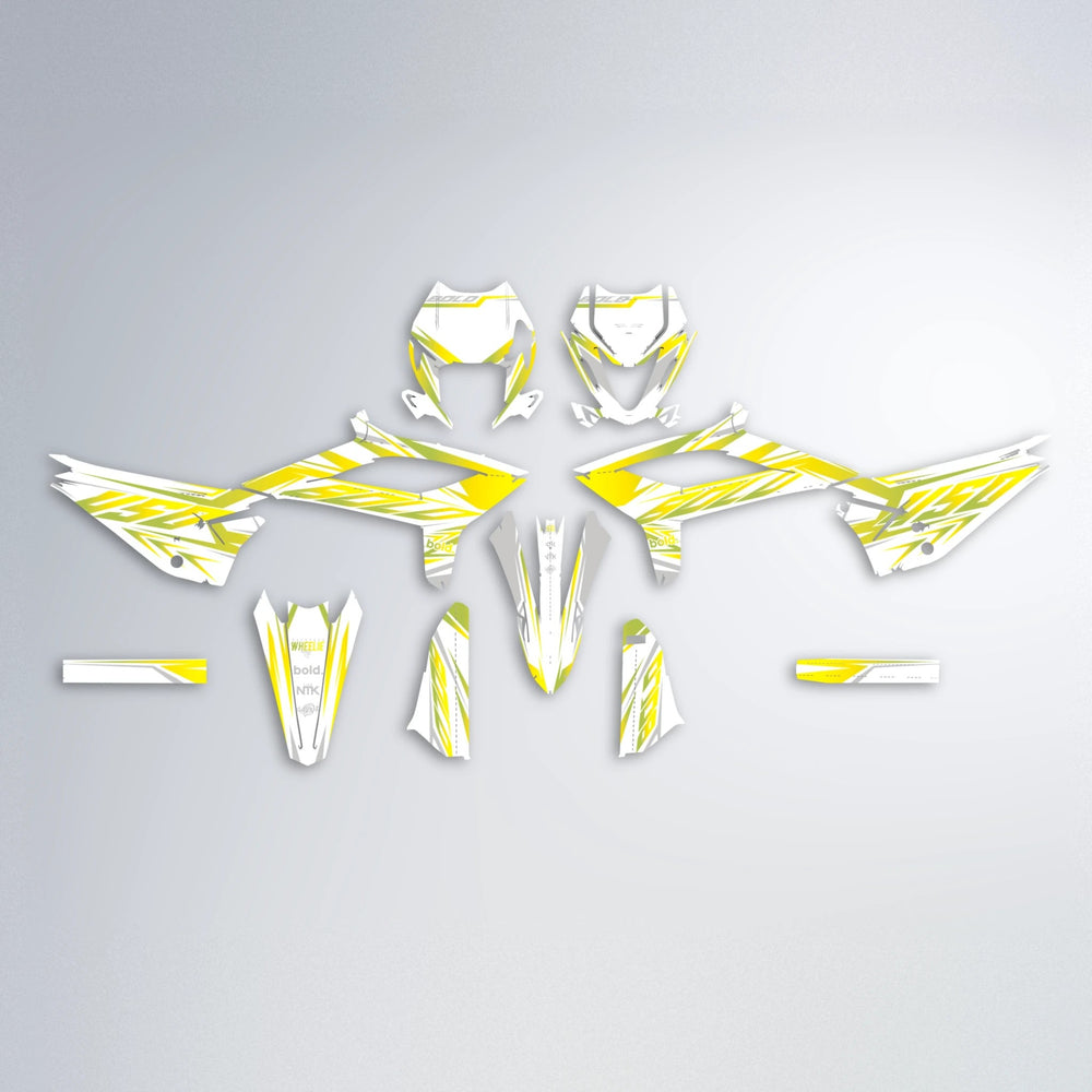 OVERDRIVE Beta graphics kit parts layout in Yellow