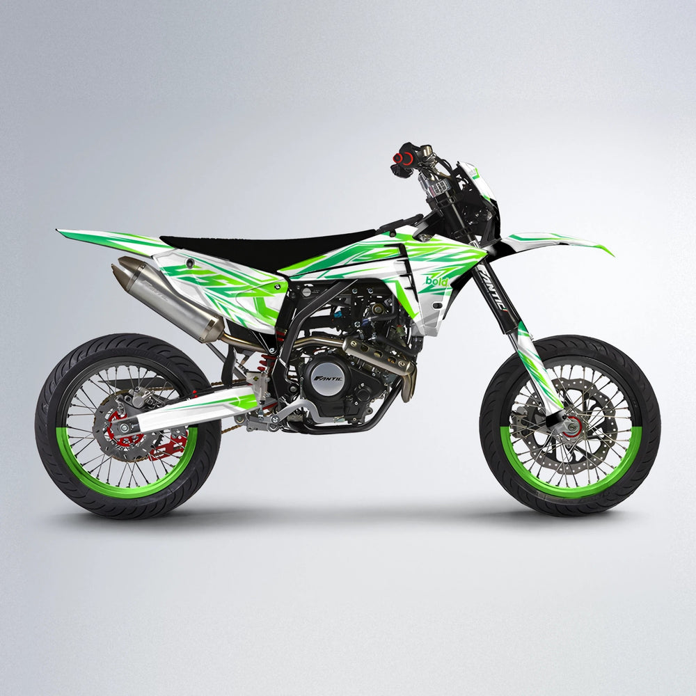 OVERDRIVE Fantic supermoto graphics kit in Green