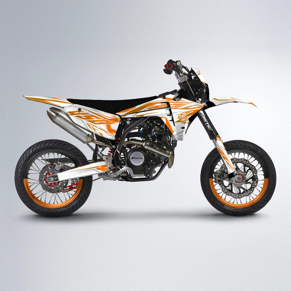 OVERDRIVE Fantic supermoto graphics kit in Orange