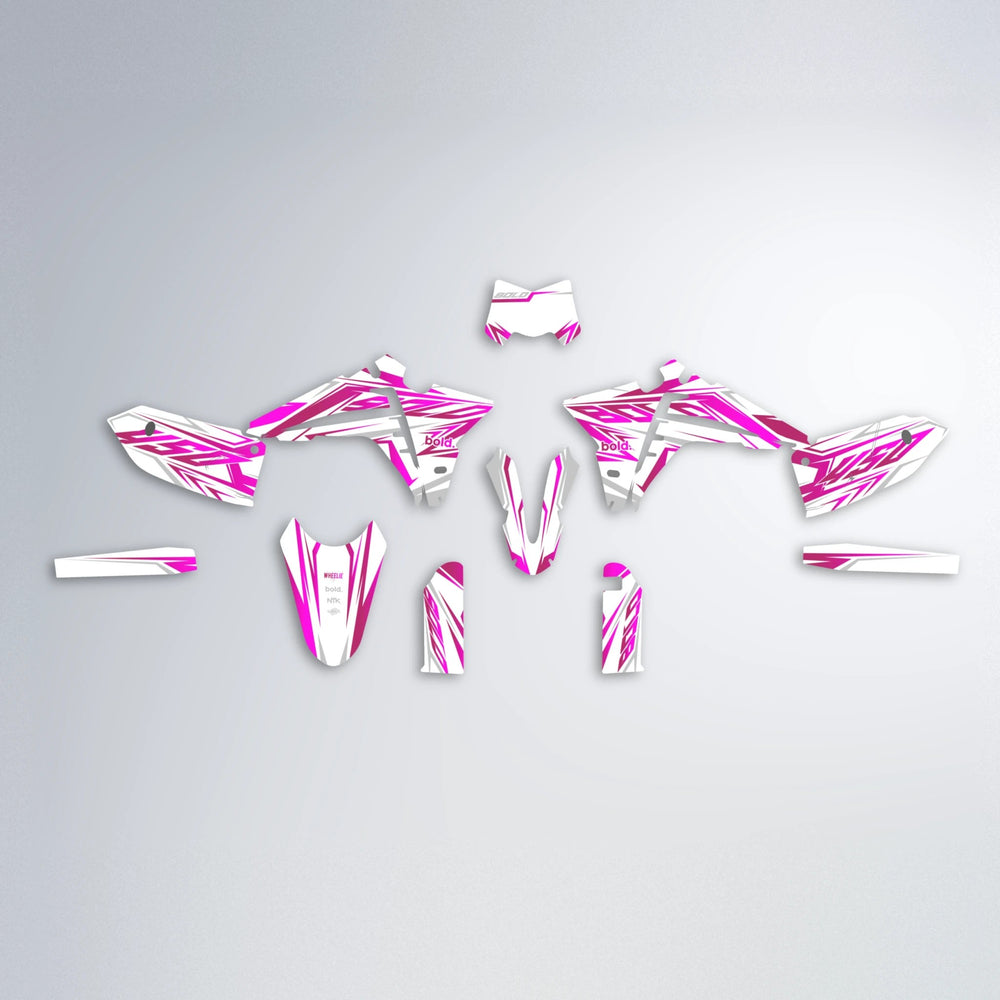 OVERDRIVE Fantic graphics kit parts layout in Pink