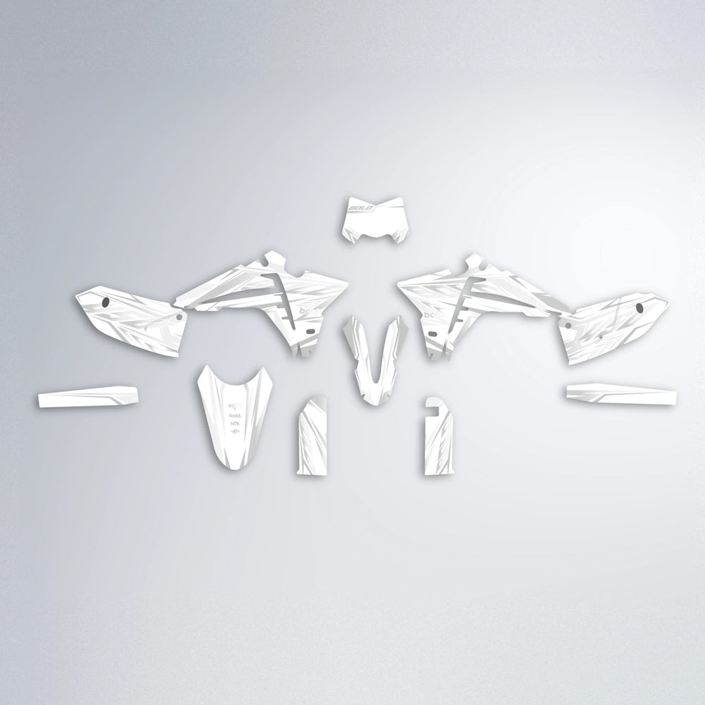 OVERDRIVE Fantic graphics kit parts layout in White