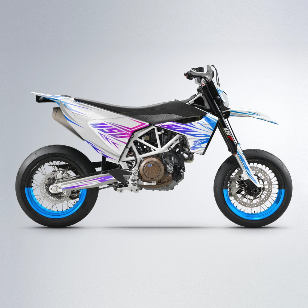 OVERDRIVE Husqvarna 701 supermoto graphics kit in Blue Purple Fade