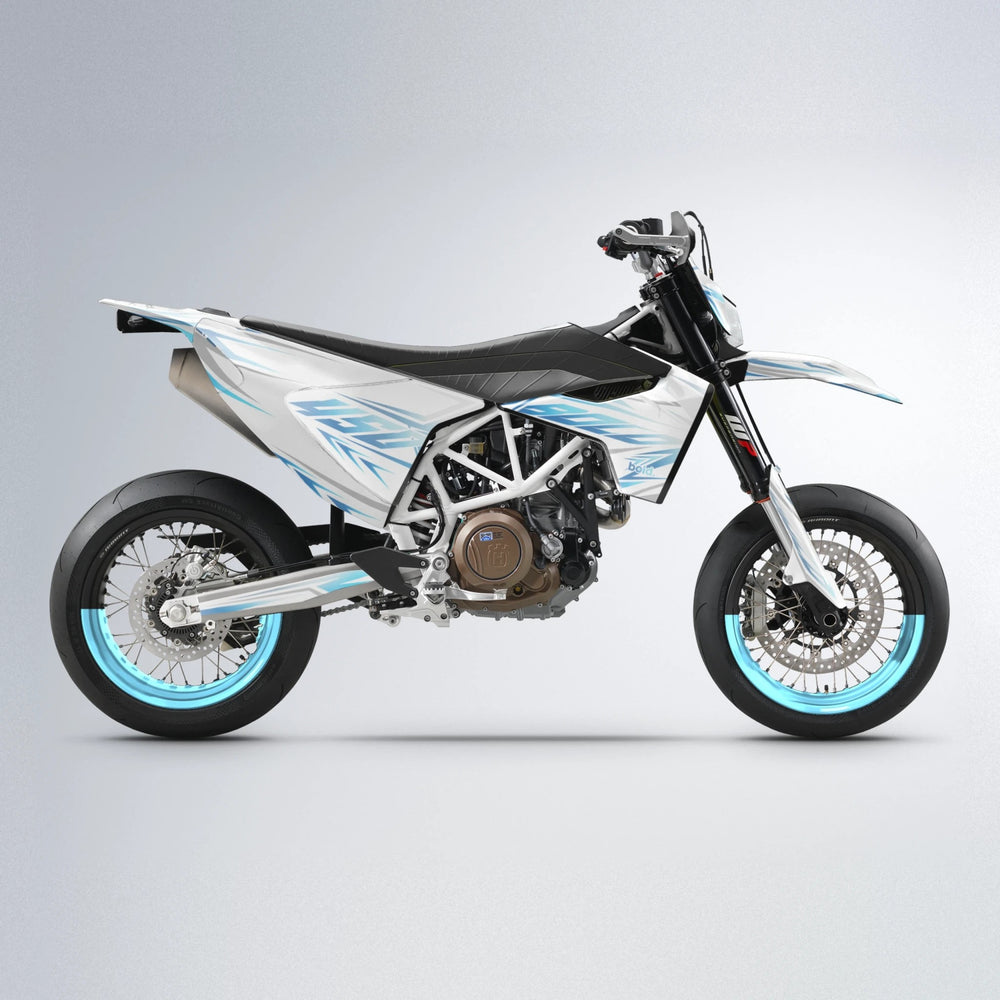 OVERDRIVE Husqvarna 701 supermoto graphics kit in Light Blue & White