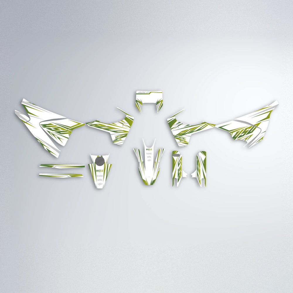 OVERDRIVE Husqvarna 701 graphics kit parts layout in Olive