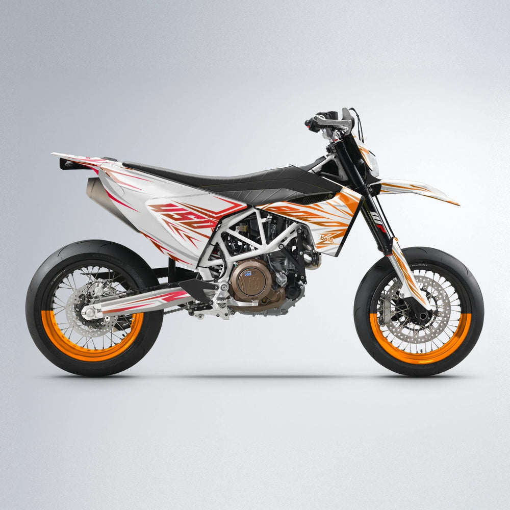 OVERDRIVE Husqvarna 701 supermoto graphics kit in Red & Orange