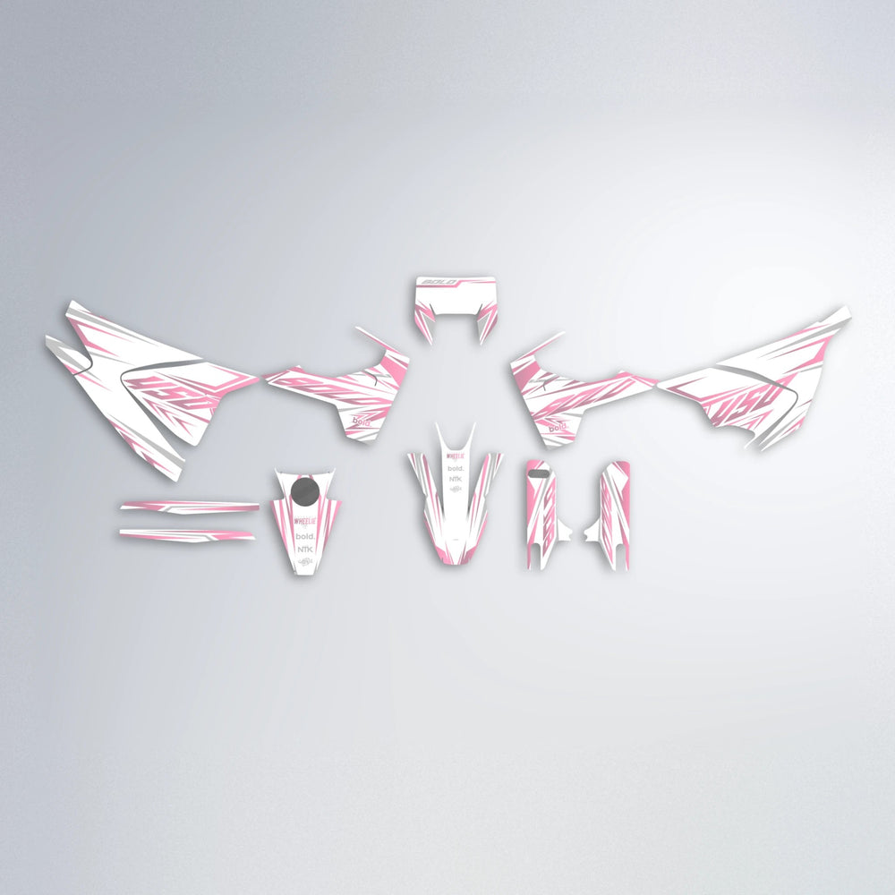 OVERDRIVE Husqvarna 701 graphics kit parts layout in Sakura Pink