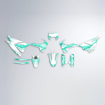 OVERDRIVE Husqvarna 701 graphics kit parts layout in Teal
