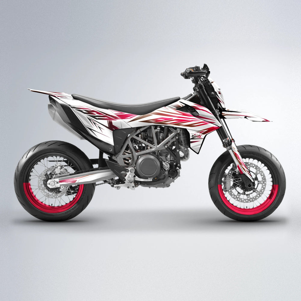 OVERDRIVE KTM SMC 690 supermoto graphics kit in Black & Red
