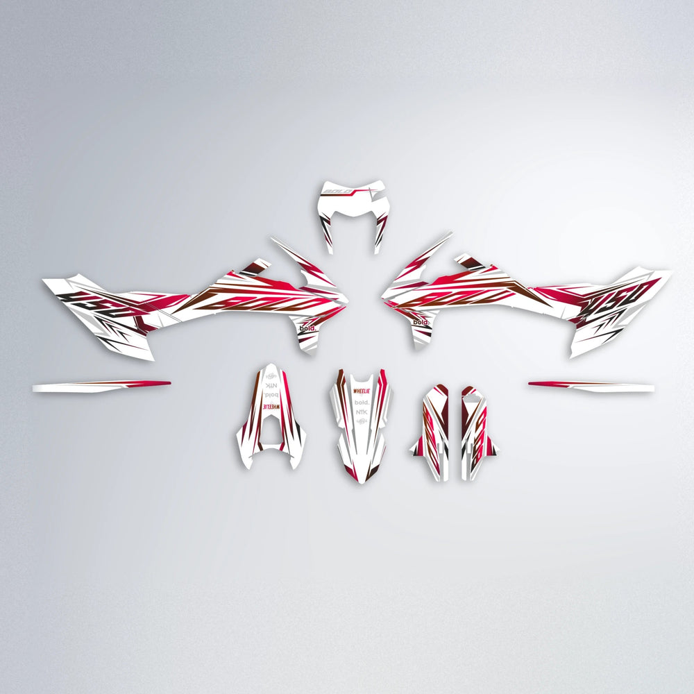 OVERDRIVE KTM SMC 690 graphics kit parts layout in Black & Red