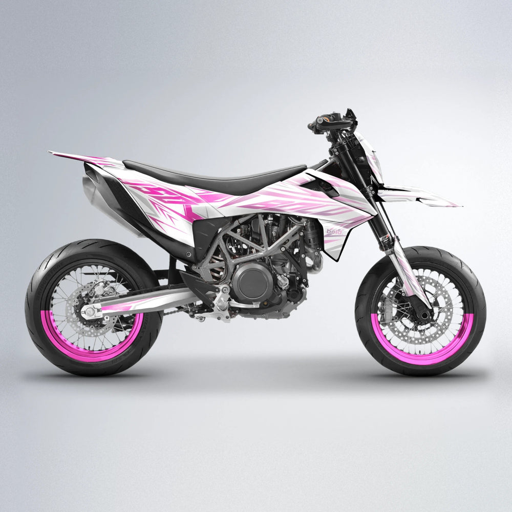 OVERDRIVE KTM SMC 690 supermoto graphics kit in Flamingo