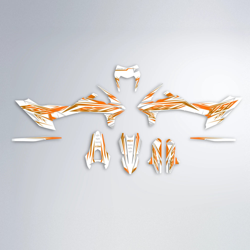 OVERDRIVE KTM SMC 690 graphics kit parts layout in Orange