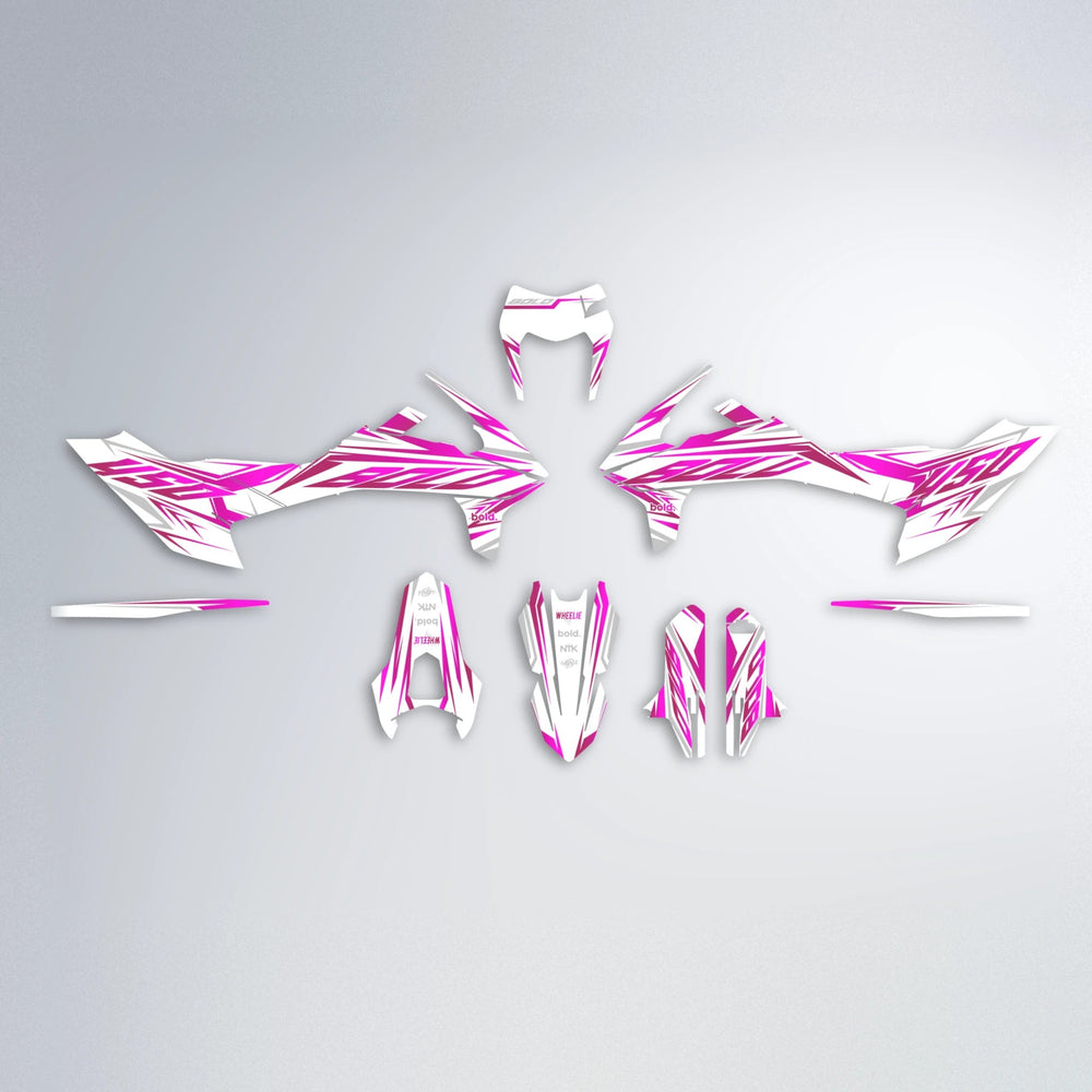 OVERDRIVE KTM SMC 690 graphics kit parts layout in Pink