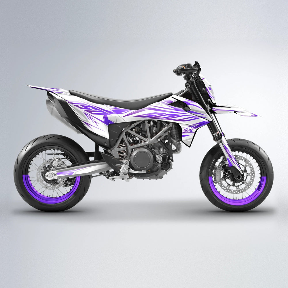 OVERDRIVE KTM SMC 690 supermoto graphics kit in Purple