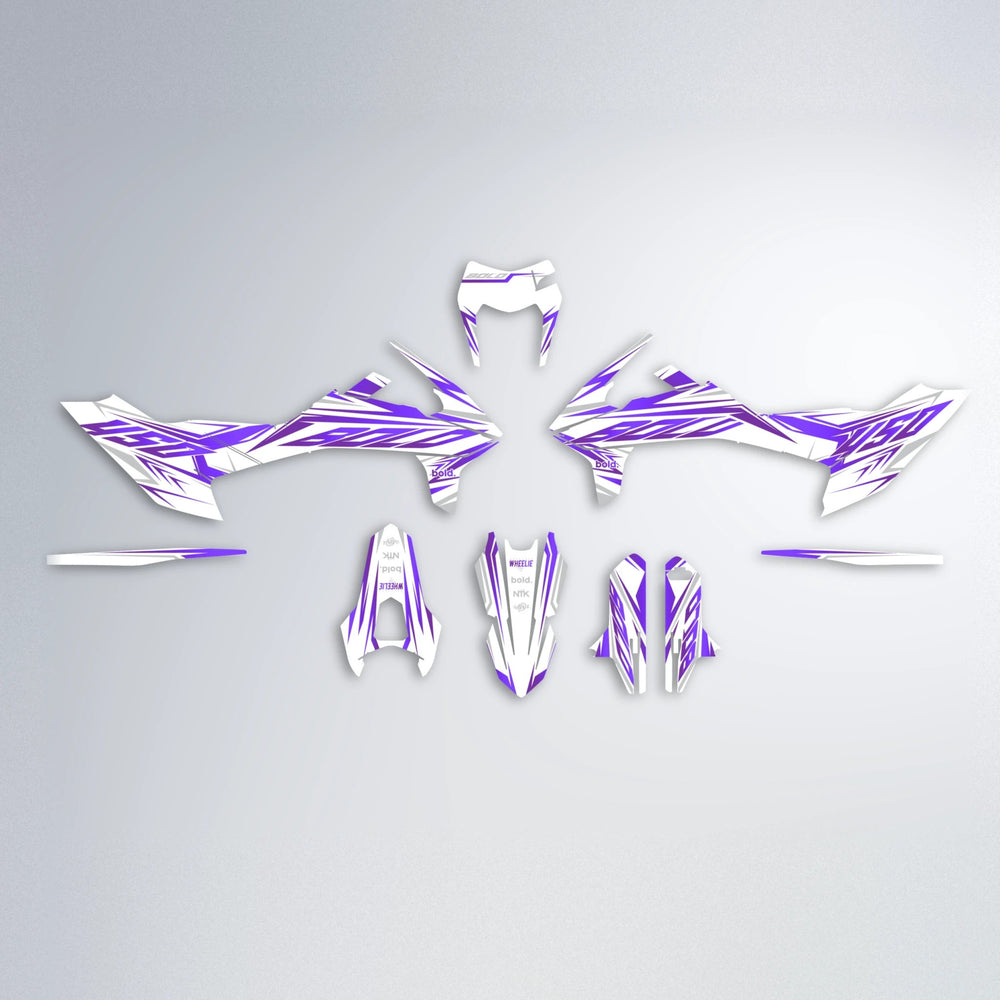 OVERDRIVE KTM SMC 690 graphics kit parts layout in Purple