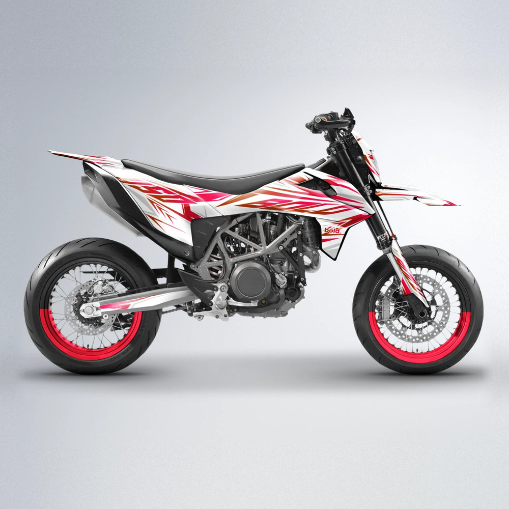 OVERDRIVE KTM SMC 690 supermoto graphics kit in Red