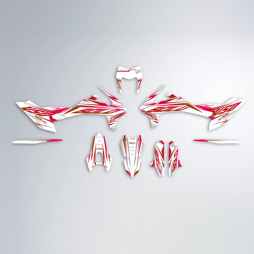 OVERDRIVE KTM SMC 690 graphics kit parts layout in Red